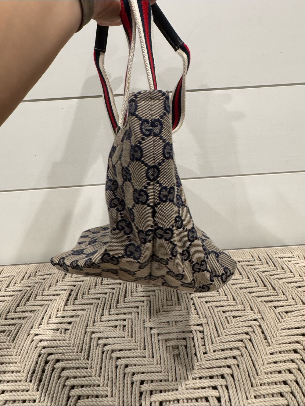 Gucci GG canvas navy web tote bag - Picture 5 of 12